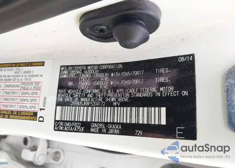 2015 Toyota 4Runner Sr5 z USA, uszkodzony, nr VIN JTEBU5JR8F5204172